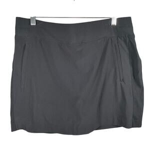 Athleta Women Skort Size 14 NWOT Front Zip Pockets Black Active Wear Tennis Golf